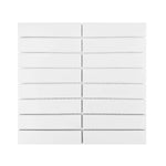 Gio White Matte 1.25" X 6" Stacked Linear Porcelain Mosaic Tile-Porcelain Mosaic-American Tile Depot