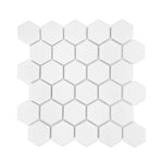 Gio White Matte 2" Hexagon Porcelain Mosaic Tile-Porcelain Mosaic-American Tile Depot