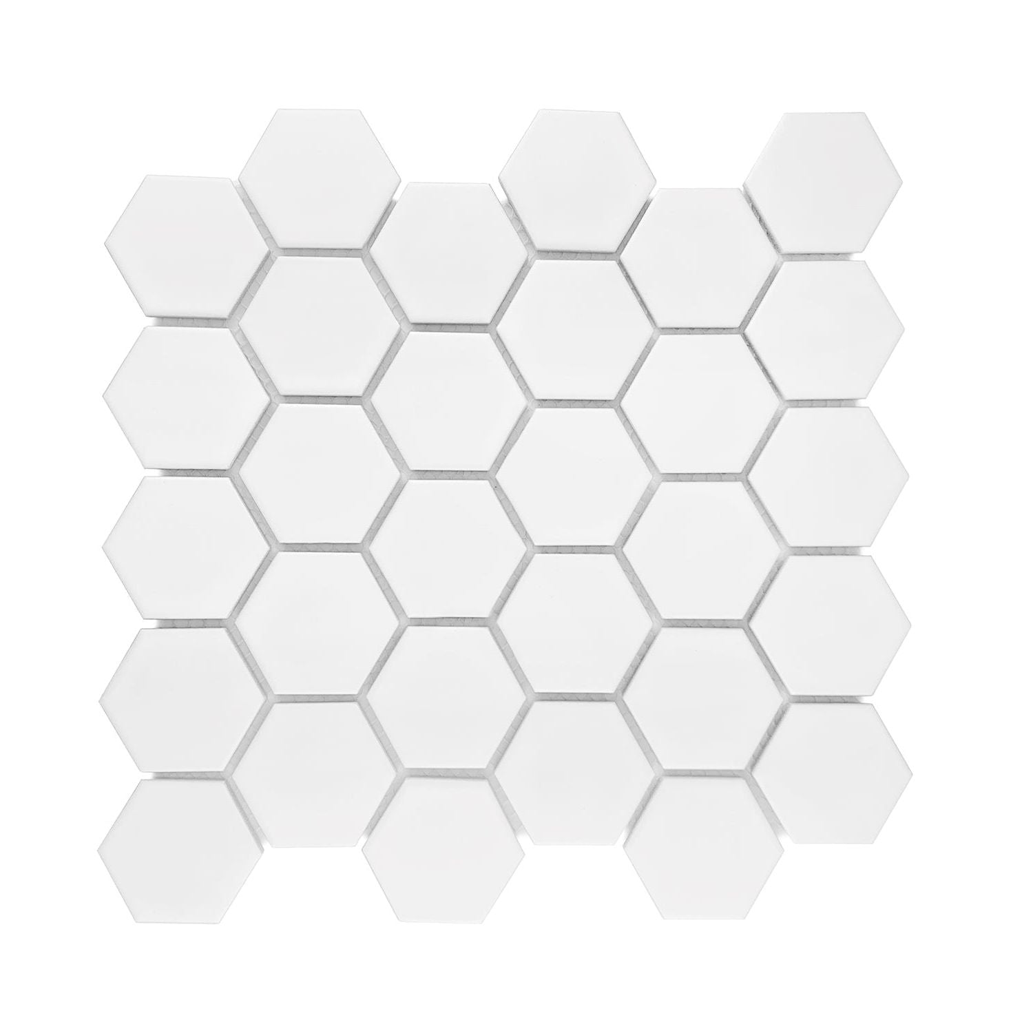 Gio White Matte 2" Hexagon Porcelain Mosaic Tile-Porcelain Mosaic-American Tile Depot