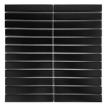 Gio Black Matte 1" X 6" Stacked Linear Porcelain Mosaic Tile