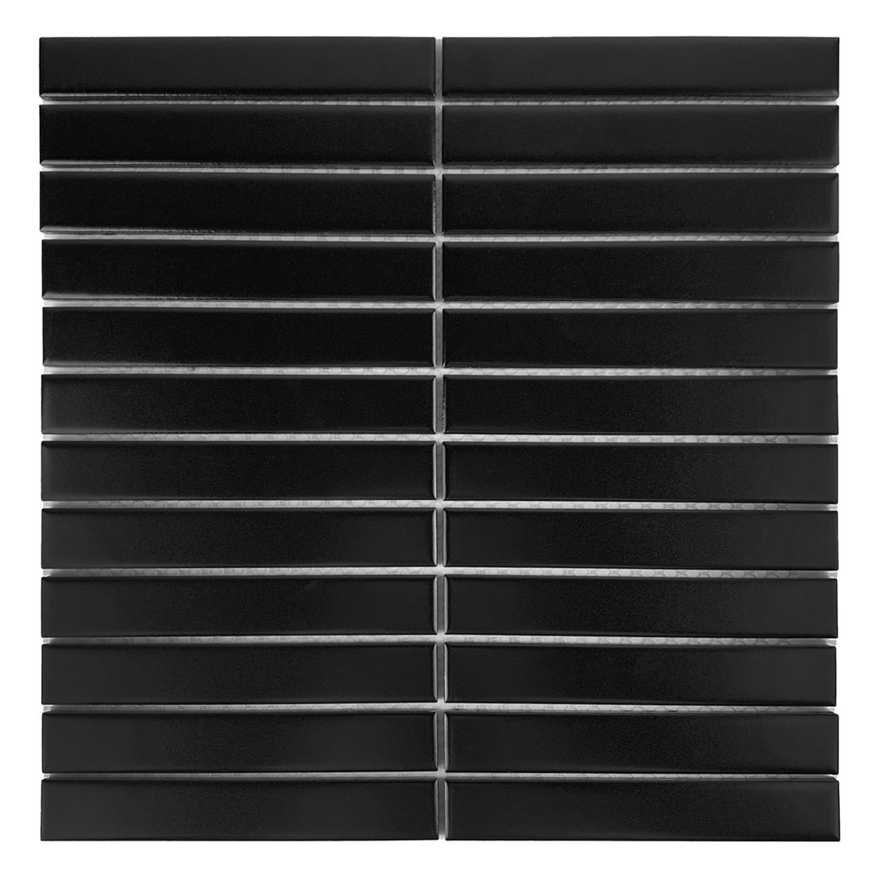 Gio Black Matte 1" X 6" Stacked Linear Porcelain Mosaic Tile