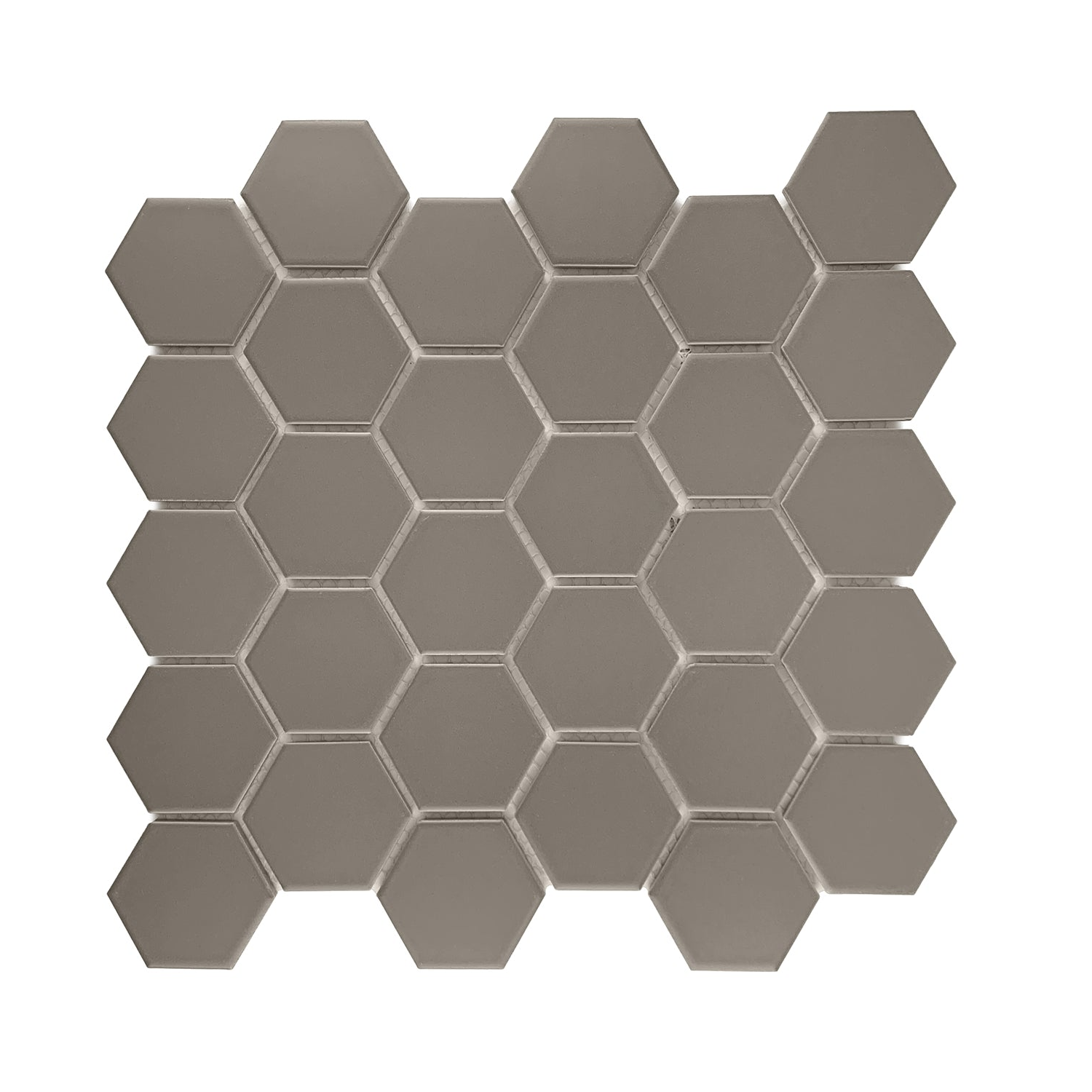 Gio Taupe Matte 2" Hexagon Porcelain Mosaic Tile-Porcelain Mosaic-American Tile Depot