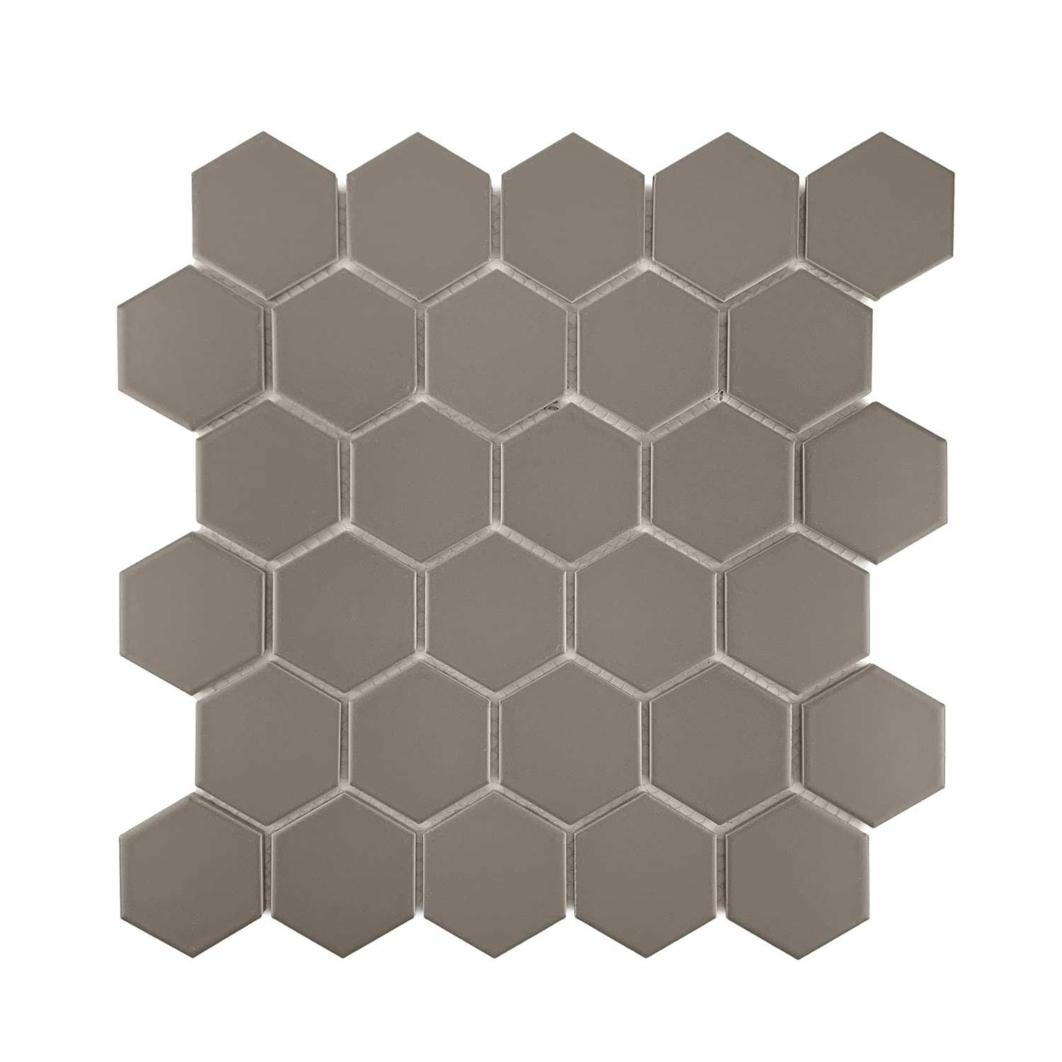 Gio Taupe Matte 2" Hexagon Porcelain Mosaic Tile-Porcelain Mosaic-American Tile Depot