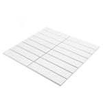 Gio White Glossy 1.25" X 6" Stacked Linear Porcelain Mosaic Tile