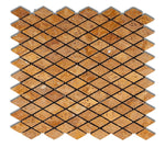 Gold / Yellow Travertine 1" Diamond Tumbled Mosaic Tile-Travertine Mosaic-American Tile Depot