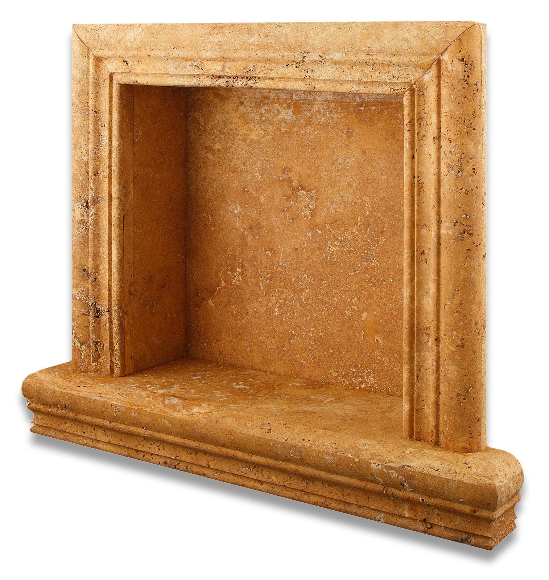 Gold / Yellow Travertine Hand-Made Custom Shampoo Niche / Shelf - SMALL - Honed-Accessories-American Tile Depot