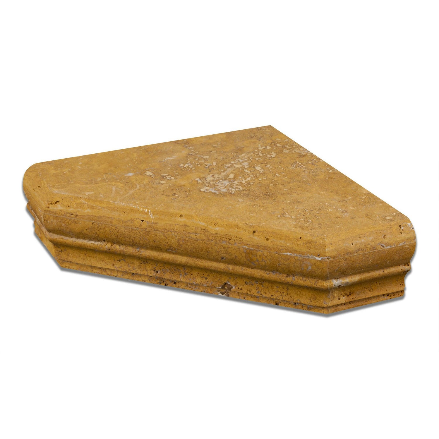 Gold / Yellow Travertine Hand-Made Custom Shower Corner Shelf - Honed-Accessories-American Tile Depot