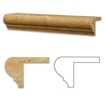 Gold / Yellow Travertine Honed Corner Ogee Stair Tread Trim-Travertine Molding/Trim-American Tile Depot