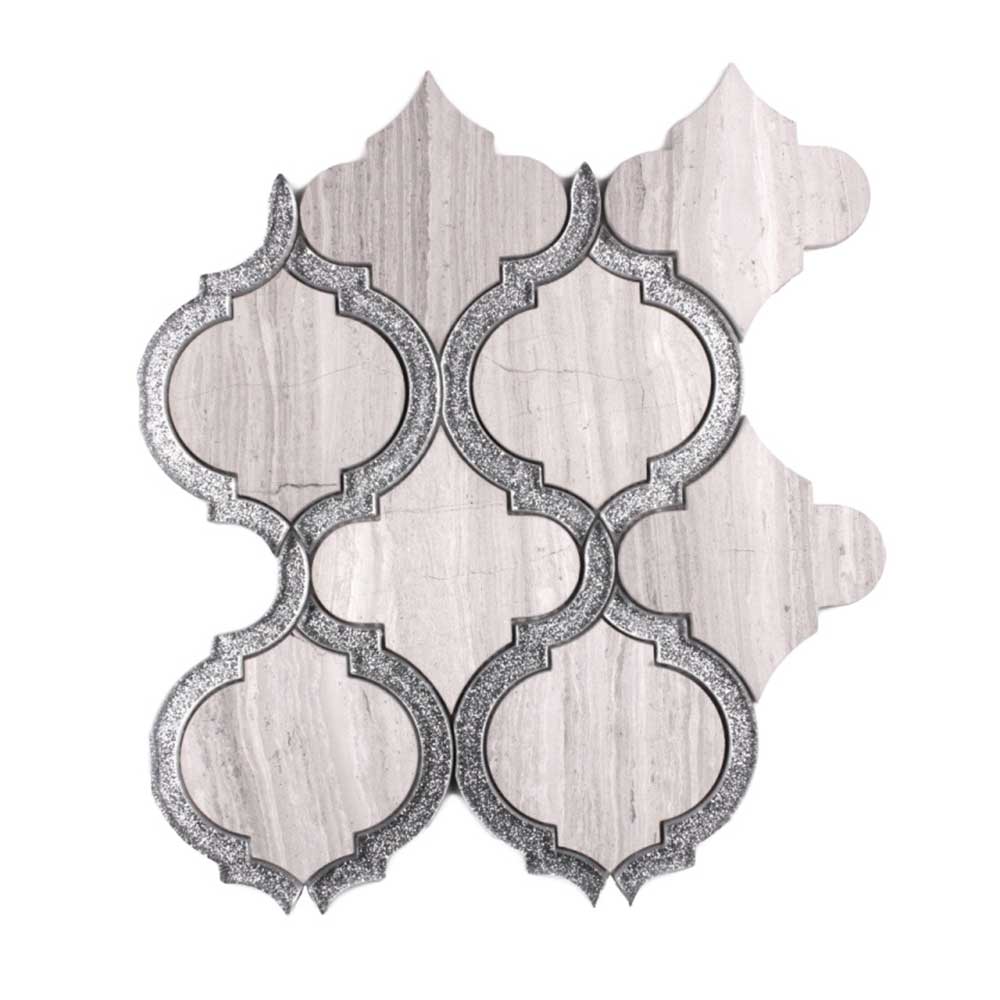 Grace Crystal Grey Arabesque Waterjet Mosaic Wall Tile