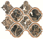 Grace Dark Emperador Arabesque Waterjet Mosaic Wall Tile-Mixed Mosaic-American Tile Depot