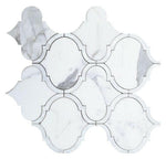 Grace Pearl Calacatta White Arabesque Waterjet Mosaic Wall Tile-Mixed Mosaic-American Tile Depot