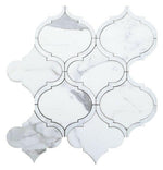 Grace Pearl Calacatta White Arabesque Waterjet Mosaic Wall Tile-Mixed Mosaic-American Tile Depot