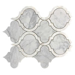 Grace Pearl Statuario Arabesque Waterjet Mosaic Wall Tile-Mixed Mosaic-American Tile Depot