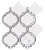 Grace Silver White Arabesque Waterjet Mosaic Wall Tile-Mixed Mosaic-American Tile Depot