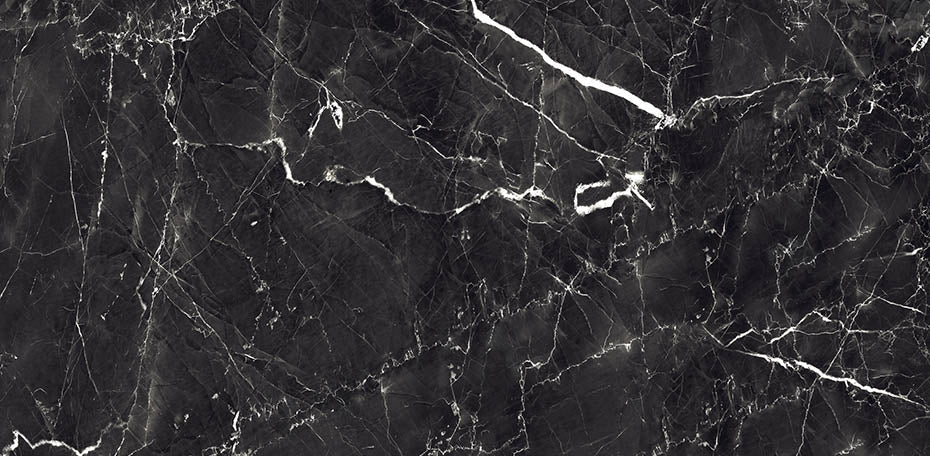 24 X 48 Grigio Black Polished Marble Look Porcelain Tile-Porcelain Tile Large Formate-American Tile Depot