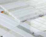 Groove Calacatta Long Polished Linear Marble Mosaic Tile-Marble Mosaic-American Tile Depot