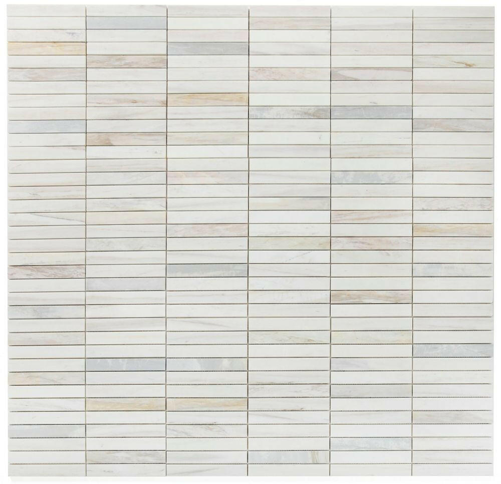 Groove Eura Wood Honed Linear Marble Mosaic Tile-Marble Mosaic-American Tile Depot