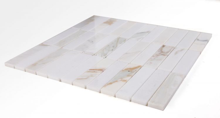 Groove Calacatta Polished Linear Marble Mosaic Tile-Marble Mosaic-American Tile Depot