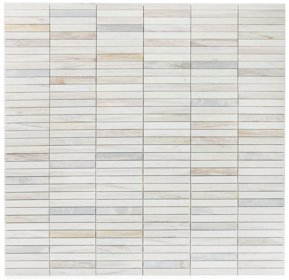 Sample of Groove Eura Wood Honed Linear Marble Mosaic Tile-Sample-American Tile Depot