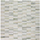 Groove Green Polished Linear Marble Mosaic Tile