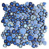 Venus Night Azure Pebble Porcelain Mosaic Tile