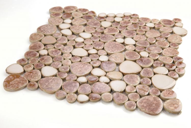 Venus Noon Earth Pebble Porcelain Mosaic Tile-Porcelain Mosaic-American Tile Depot