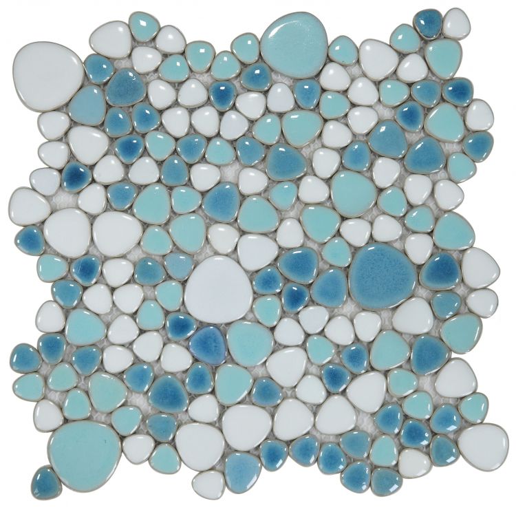 Venus Noon Jewel Iris Pebble Porcelain Mosaic Tile-Porcelain Mosaic-American Tile Depot