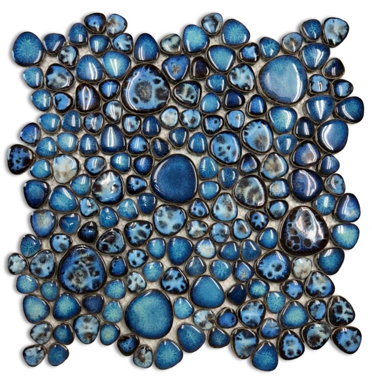 Venus Night Lake Pebble Porcelain Mosaic Tile-Porcelain Mosaic-American Tile Depot