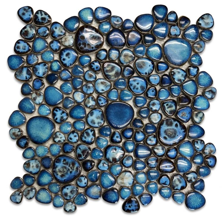 Venus Night Lake Pebble Porcelain Mosaic Tile-Porcelain Mosaic-American Tile Depot