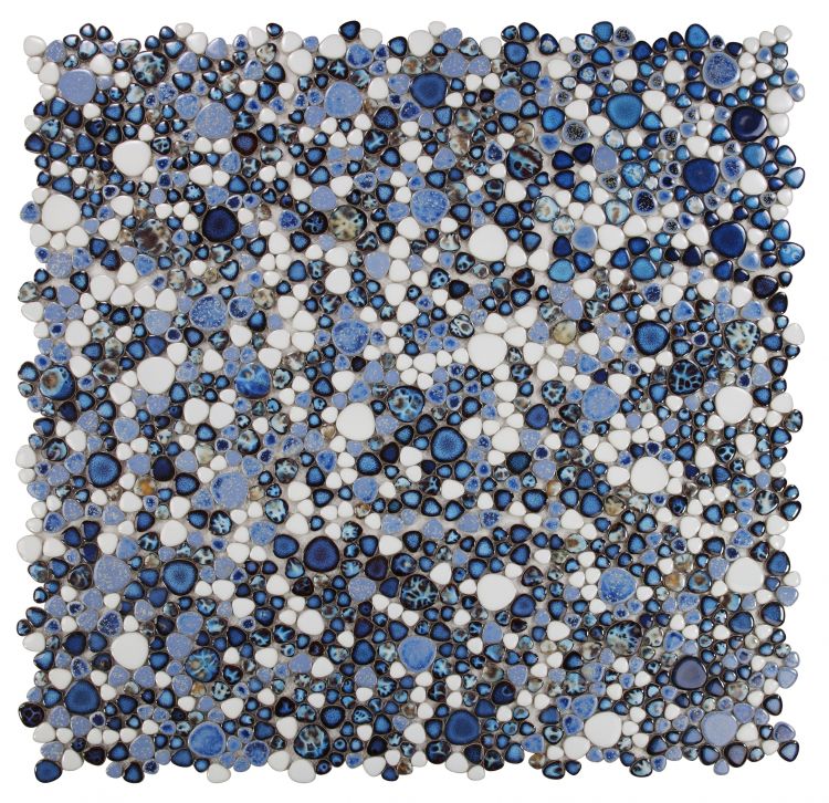 Venus Night Royal Blue Pebble Porcelain Mosaic Tile-Porcelain Mosaic-American Tile Depot