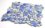 Venus Noon Sapphire Pebble Porcelain Mosaic Tile-Porcelain Mosaic-American Tile Depot