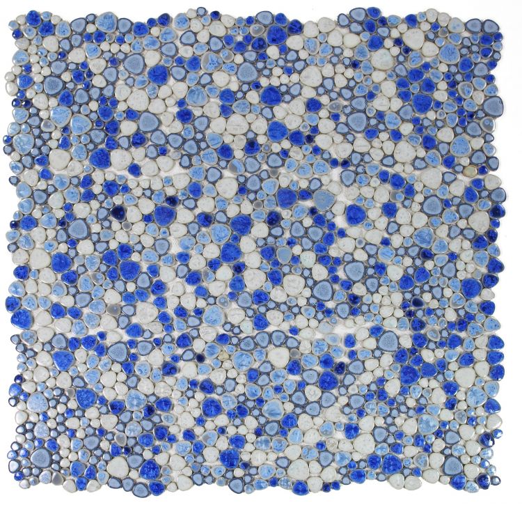 Venus Noon Sapphire Pebble Porcelain Mosaic Tile-Porcelain Mosaic-American Tile Depot