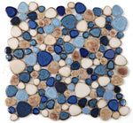 Venus Night Seaside Pebble Porcelain Mosaic Tile-Porcelain Mosaic-American Tile Depot