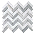 Herringbone Blue Polished Marble Mosaic Tile-Marble Mosaic-American Tile Depot