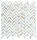 Herringbone Calacatta Gold Polished Marble Mosaic Tile-Marble Mosaic-American Tile Depot