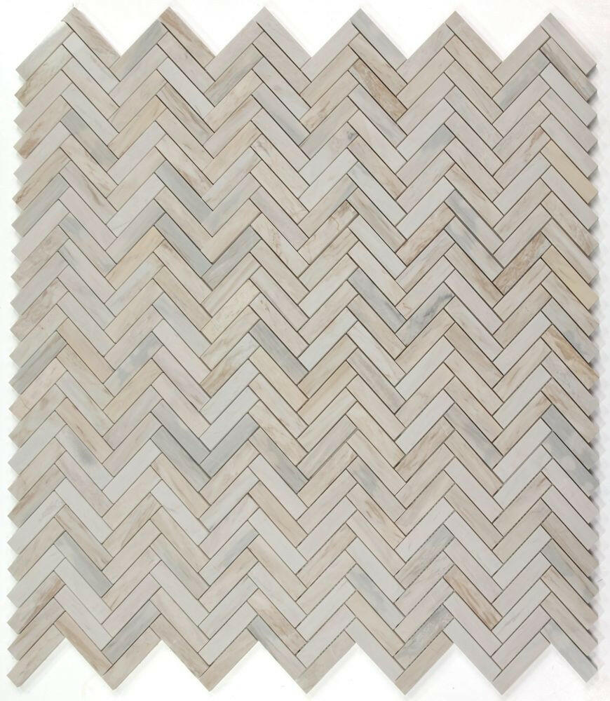 Herringbone Eurasian Polished Marble Mosaic Tile-Marble Mosaic-American Tile Depot