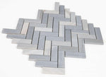 Herringbone Italian Blue Honed Marble Mosaic Tile-Marble Mosaic-American Tile Depot