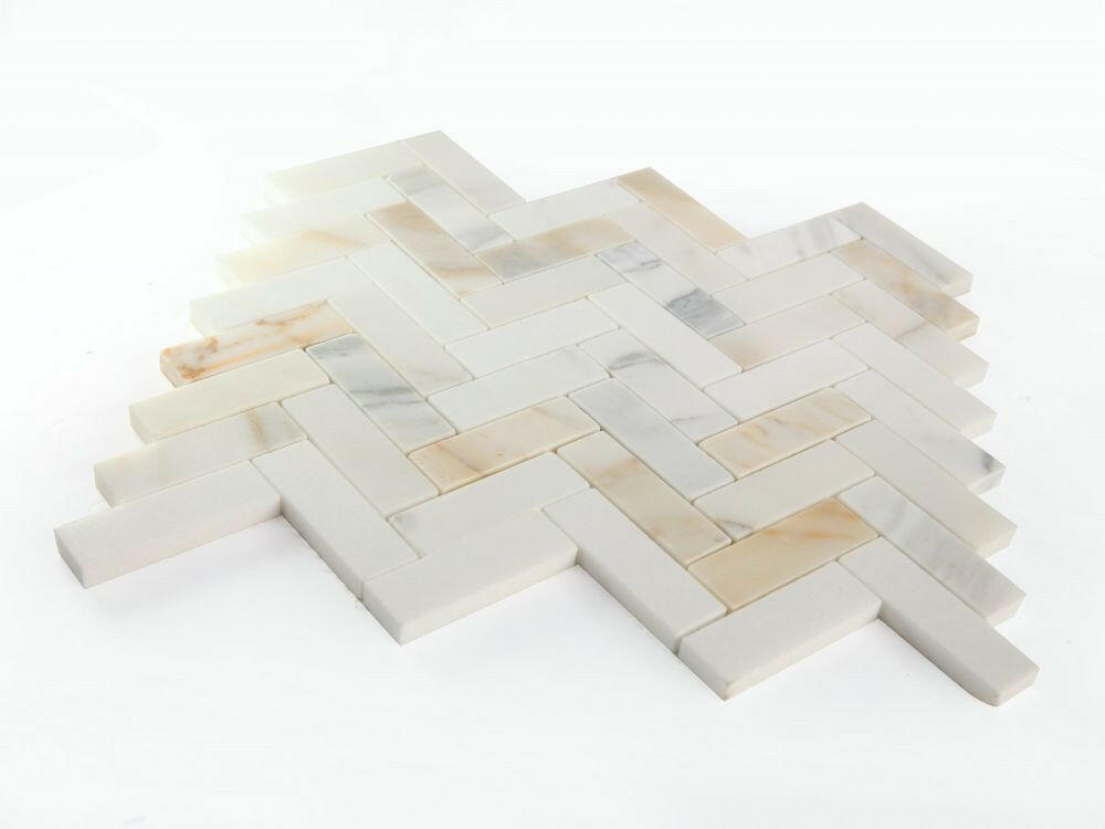 Herringbone Sunrise Honed Marble Mosaic Tile-Marble Mosaic-American Tile Depot