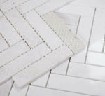 Herringbone White Polished Marble Mosaic Tile-Marble Mosaic-American Tile Depot