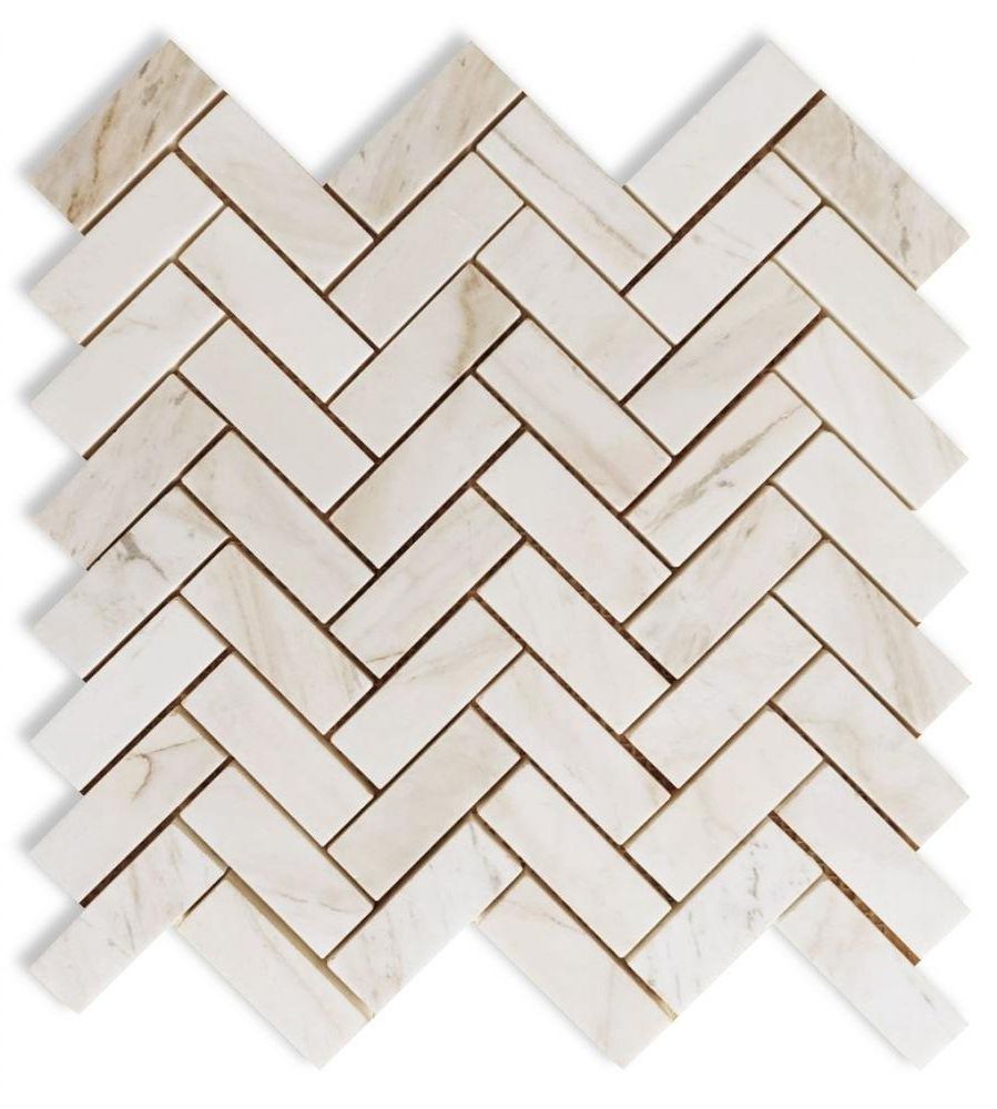 Herringbone Wooden White Honed Marble Mosaic Tile-Marble Mosaic-American Tile Depot