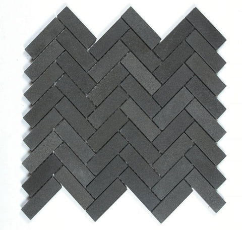 Herringbone Basalt Marble Mosaic Tile