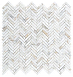 Herringbone Calacatta Gold Polished Marble Mosaic Tile-Marble Mosaic-American Tile Depot