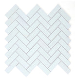 Herringbone Dolomite Polished Marble Mosaic Tile-Marble Mosaic-American Tile Depot