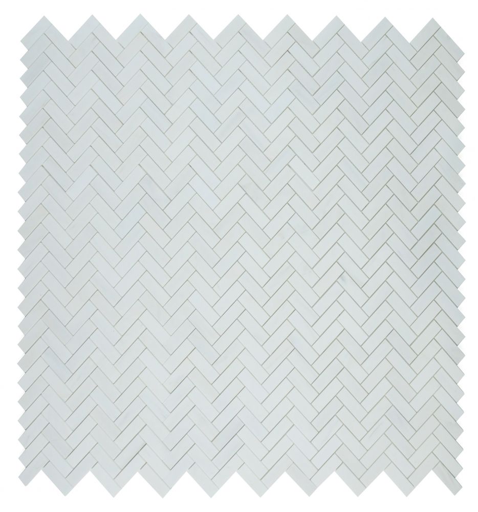 Herringbone Dolomite Polished Marble Mosaic Tile-Marble Mosaic-American Tile Depot