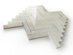 Sample of Herringbone Eurasian Polished Marble Mosaic Tile-Sample-American Tile Depot