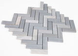 Herringbone Italian Blue Honed Marble Mosaic Tile