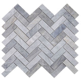 Herringbone Italian Grey Honed Marble Mosaic Tile