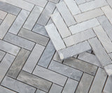 Herringbone Italian Grey Honed Marble Mosaic Tile