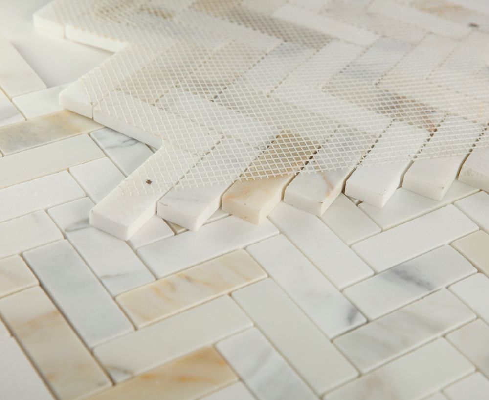 Herringbone Sunrise Honed Marble Mosaic Tile-Marble Mosaic-American Tile Depot