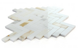 Herringbone Sunrise Polished Marble Mosaic Tile